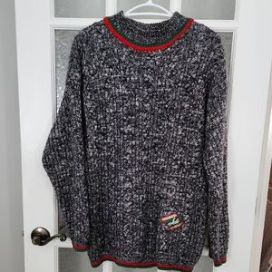 Vintage Esprit Black and Gray Cable Knit Sweater